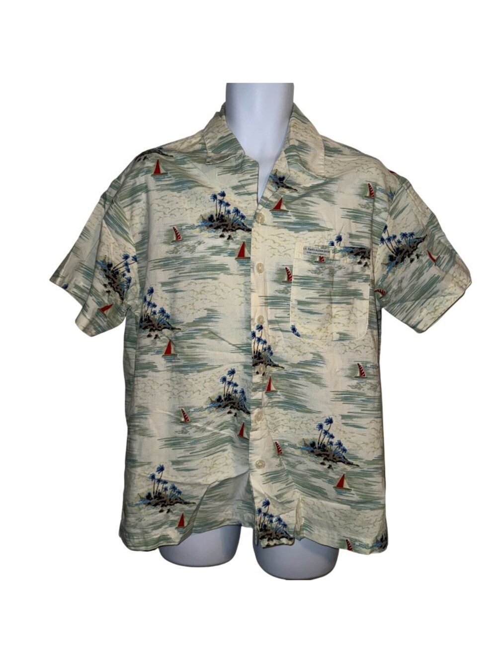 VTG Bubba Gump Button Front Shirt Mens S Hawaiian Lt Dans Aloha Gear Vacation